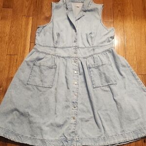 Plus Size AVA & VIV Light Wash Denim Sleeveless Dress Women’s Size 22